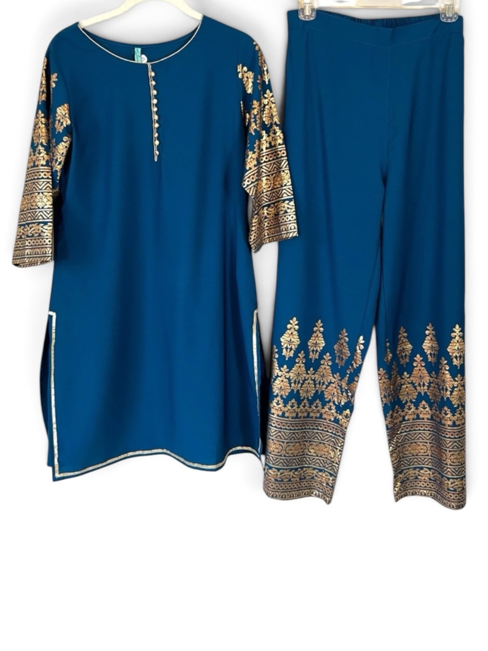 Janasya Indian poly crepe kurti set